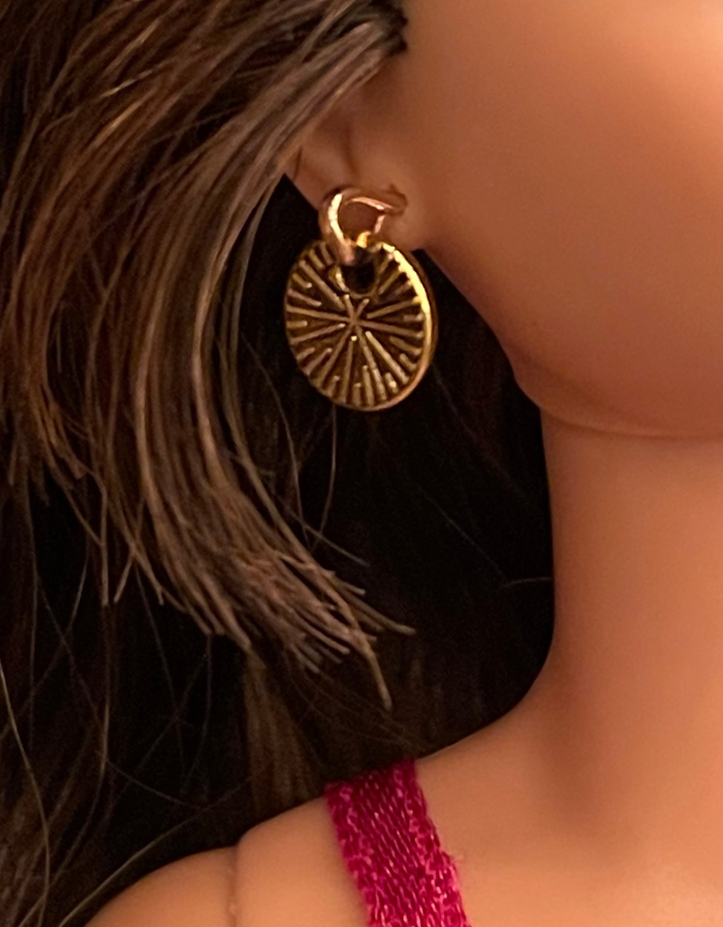 1:6 Scale Doll Earrings. Reversible
