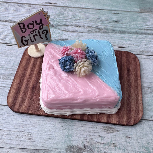 1:6 Scale Gender Reveal Cake Square