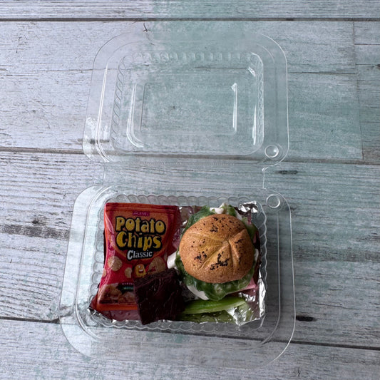 1:6 Scale Deli Boxed Lunch Ham and Turkey on Poppy Seed Bun