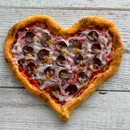 1:6 Scale Heart Shaped Pizza. Pepperoni