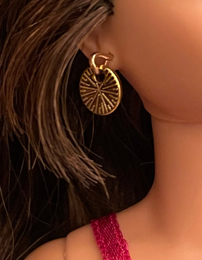 1:6 Scale Doll Earrings. Reversible