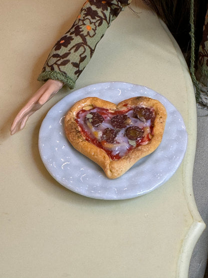 1:6 Scale Heart Shaped Pizza. Personal Size