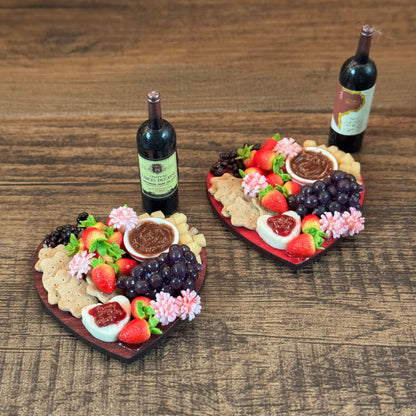 1:6 Scale Heart Cheese, Fruit and Wine